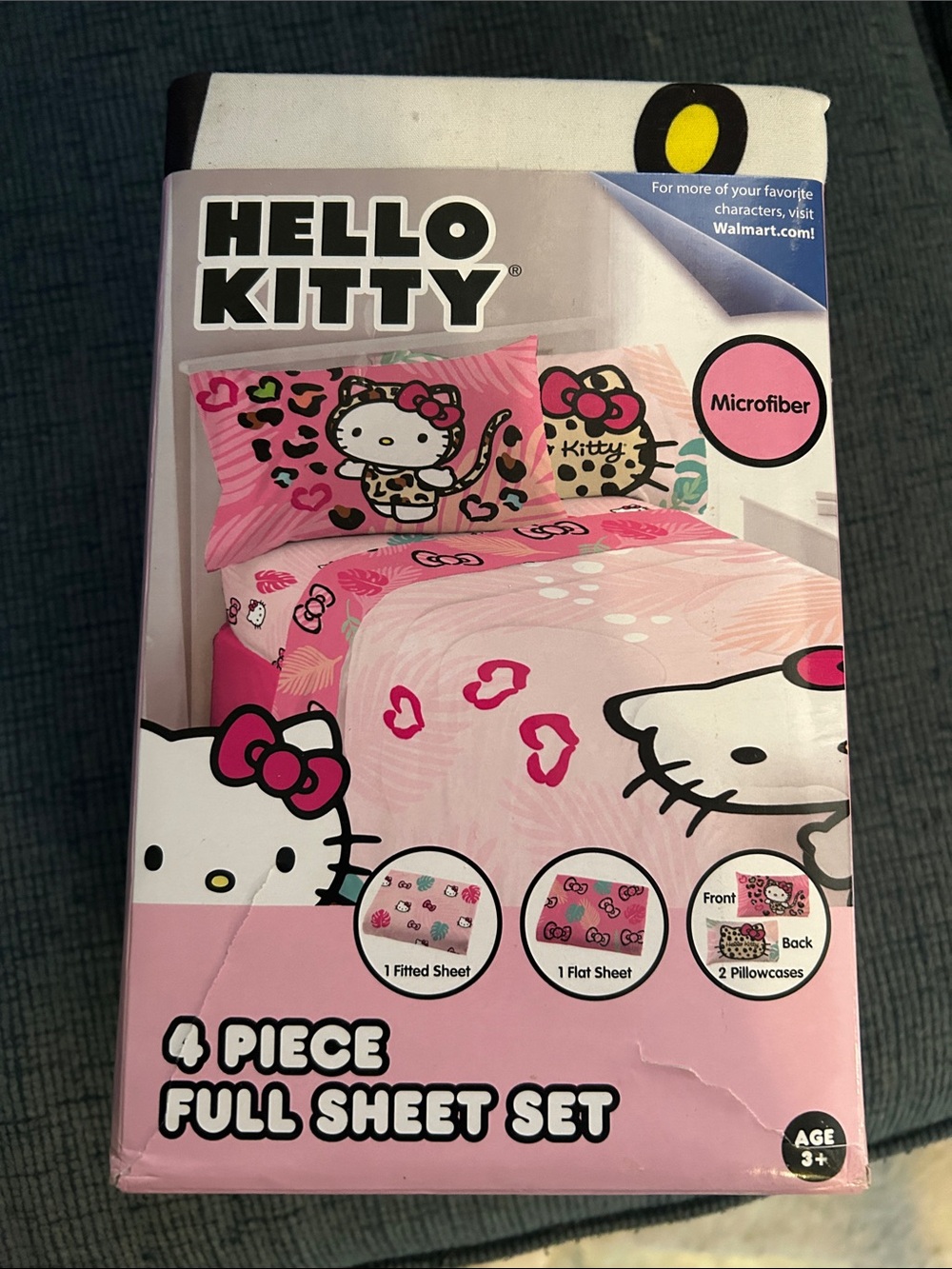 Hello Kitty Pink White Full 4-Piece Sheet Set - Cute Microfiber
